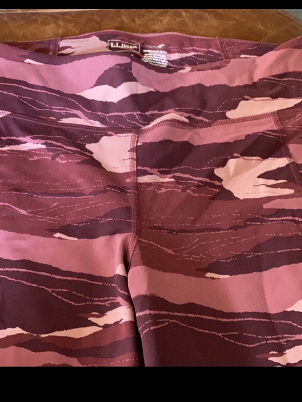 L.L. Bean Women's Leggings in Plum and Mauve Camouflage Print